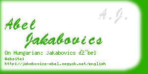 abel jakabovics business card